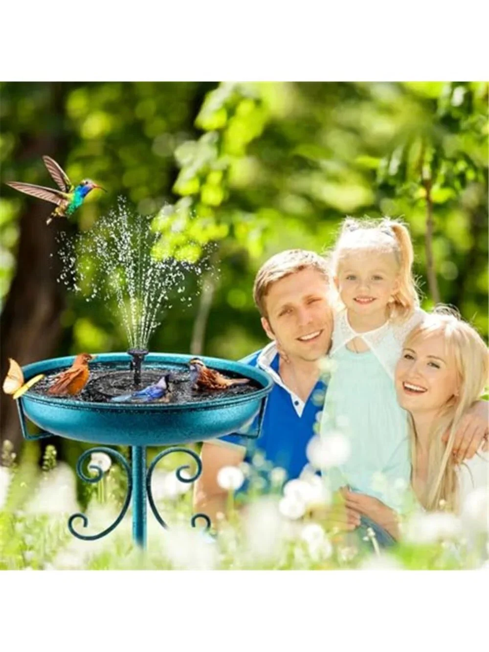 New 35In Metal Bird Bath for Outside, Vintage Freestanding Birdbaths